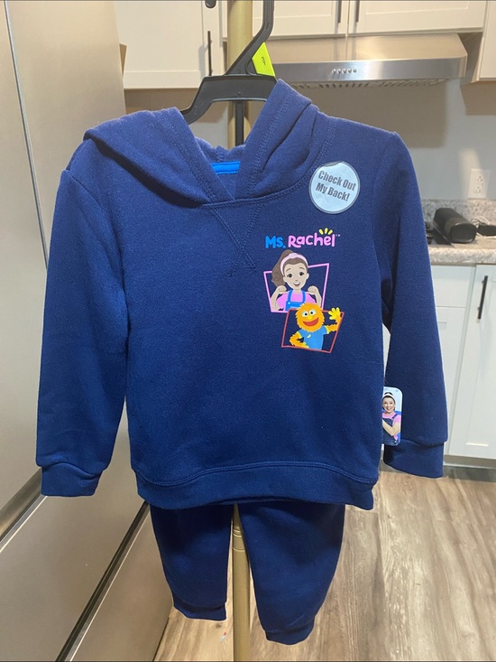 Rachel Other - Rachel Navy Kids Hoodie & Sweatpants Set with Colorful Character Print unisex 3T